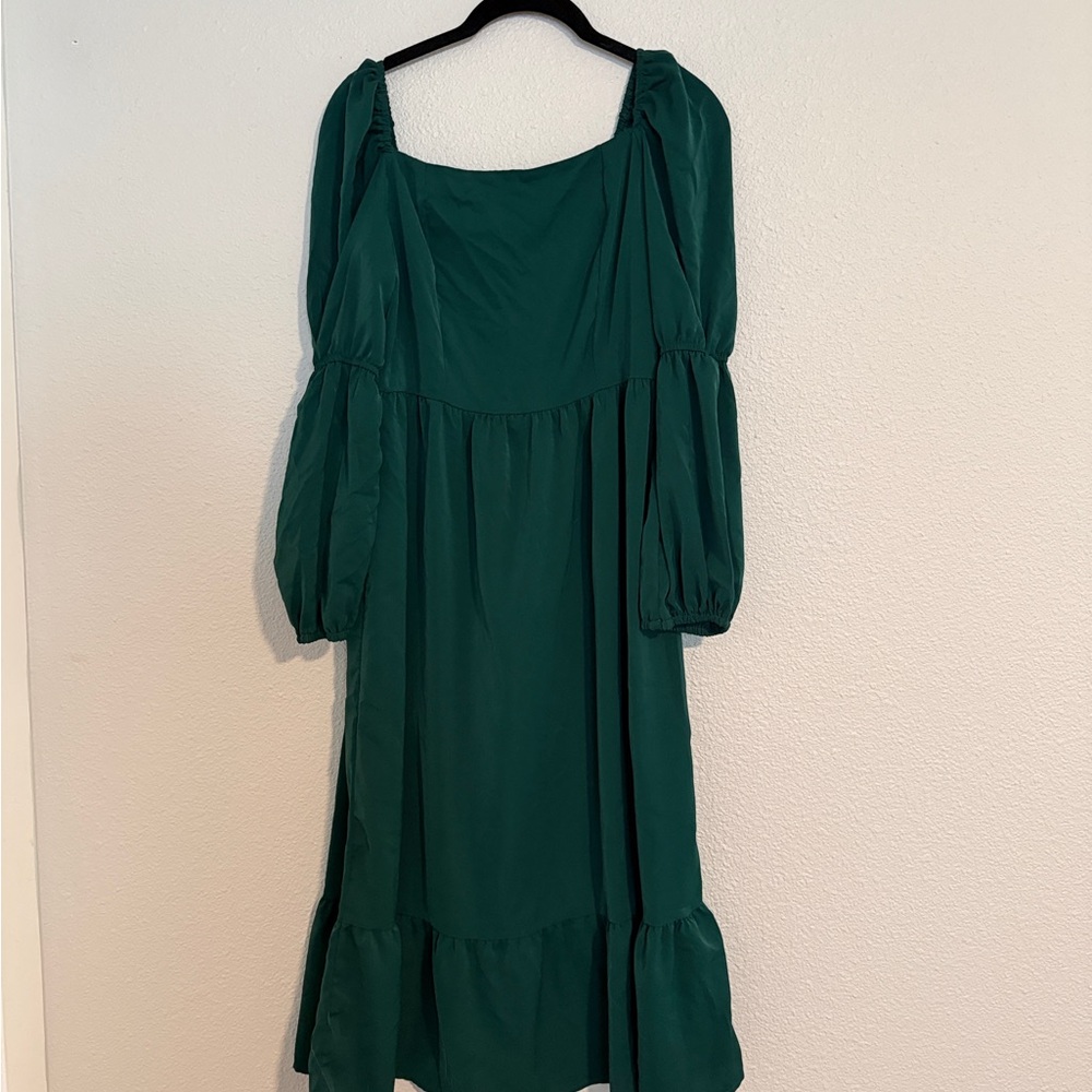 Whimsical Stretchy Elegant Green Women's Dress